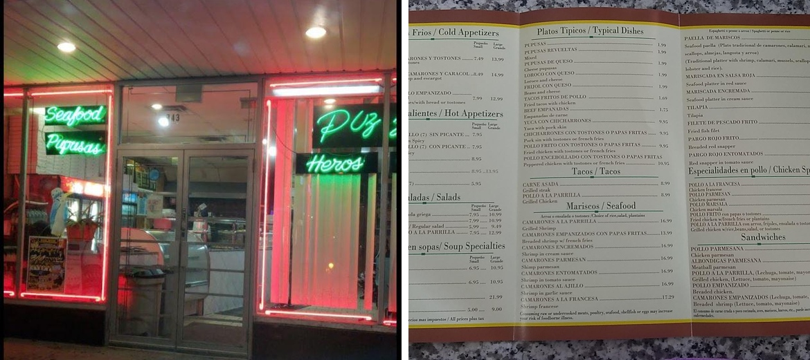Dino's Menu